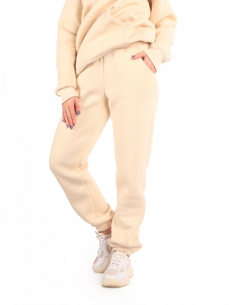 Брюки женские футер начес 3-х нитка пенье Рокси ваниль