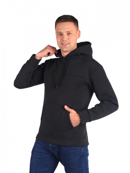 Толстовка мужская футер 3-х нитка начес Фиджи уголь