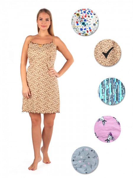 Ночная сорочка женская кулирка Лея ассорти