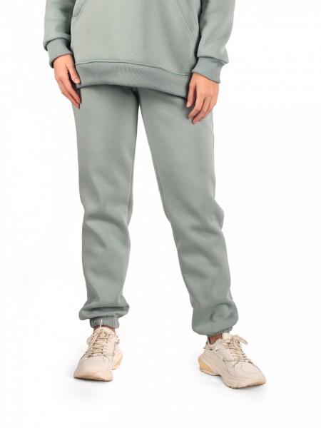 Брюки женские футер начес 3-х нитка пенье Рокси шалфей