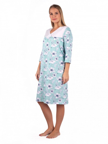 Ночная сорочка женская футер начёс Равшана мята