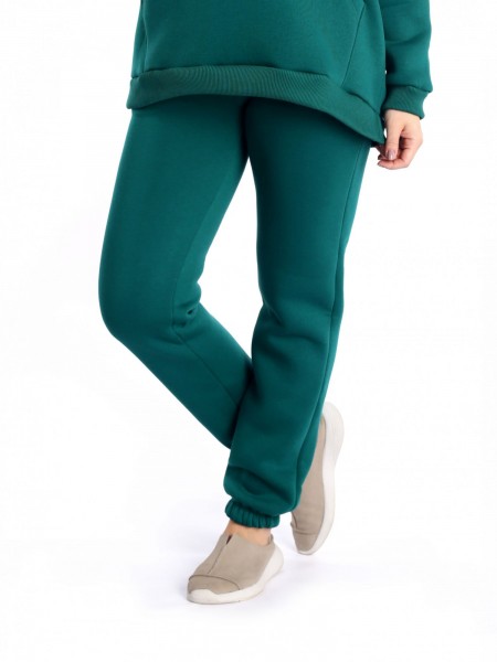 Брюки женские футер начес 3-х нитка Рокси изумруд