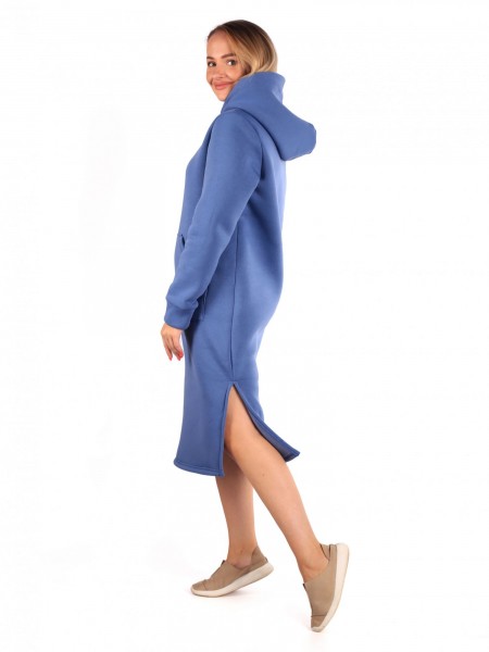 Платье женское футер 3-х нитка начес пенье Дина индиго