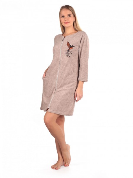 Халат женский махровый на молнии Канарейка