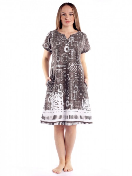 Туника женская кулирка Индиана коричневый