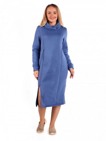 Платье женское футер 3-х нитка начес пенье Тони индиго