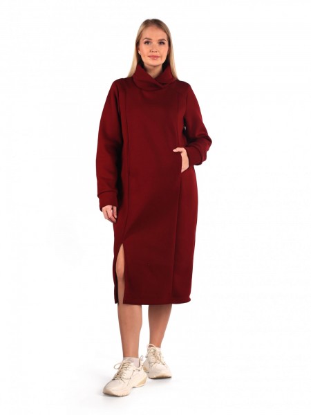 Платье женское футер 3-х нитка начес пенье Тони бордо