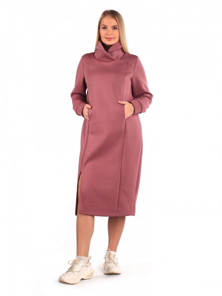 Платье женское футер 3-х нитка начес пенье Тони слива