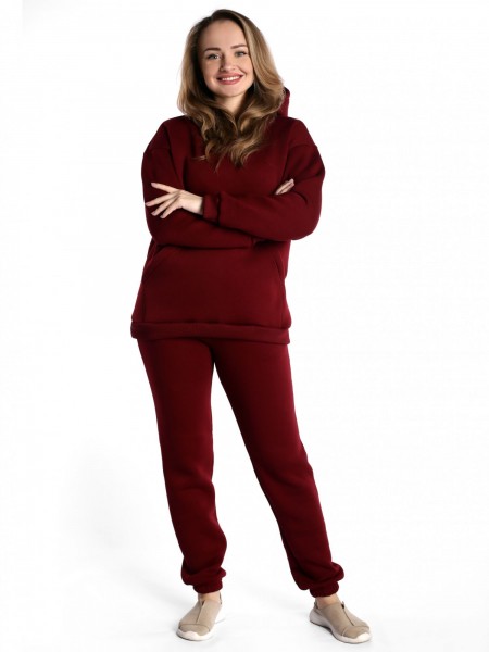 Толстовка женская футер начес 3-х нитка пенье Рокси бордо