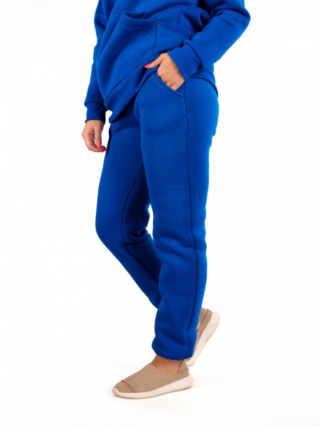 Брюки женские футер начес 3-х нитка пенье Рокси синий неон