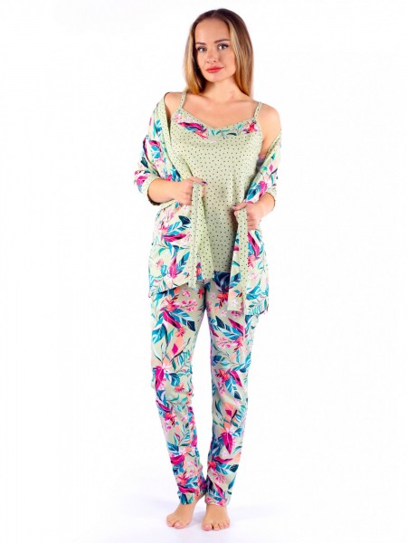 Комплект женский кулирка с брюками Даниелла ментол Комплект женский кулирка с брюками Даниелла ментол