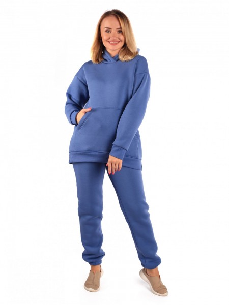 Толстовка женская футер начес 3-х нитка пенье Рокси индиго