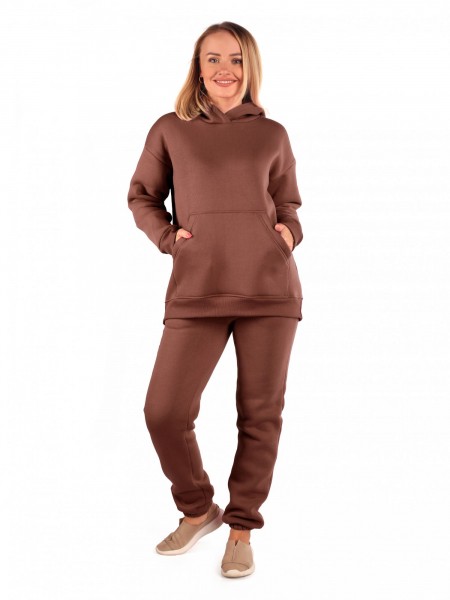 Толстовка женская футер начес 3-х нитка пенье Рокси шоколад