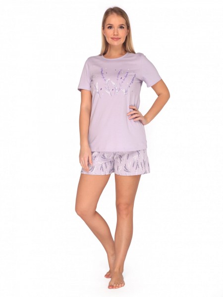 Костюм женский кулирка с шортами Лаванда