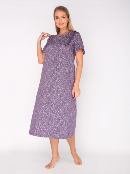 Ночная сорочка женская кулирка Лика цветы