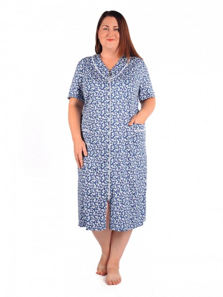 Халат женский кулирка Фаина ромашки