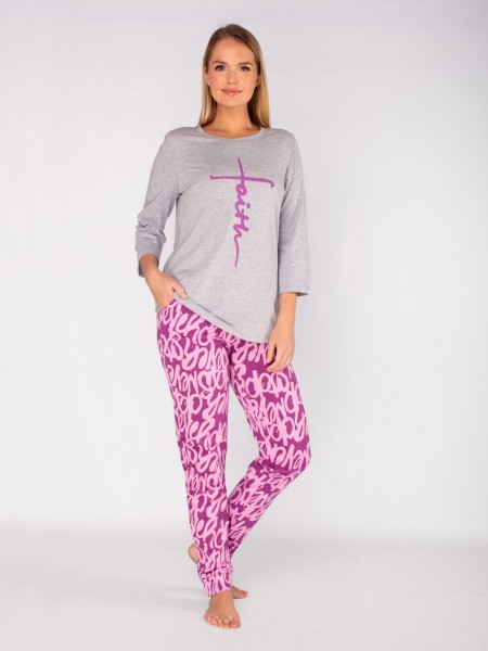 Костюм женский кулирка с брюками Эшли сирень