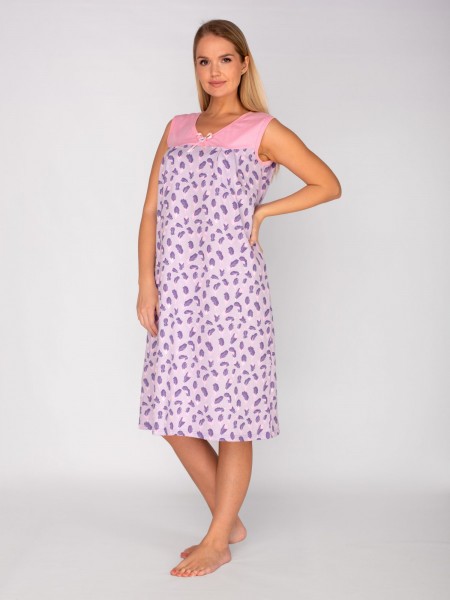 Ночная сорочка женская кулирка Фатима перья сирень