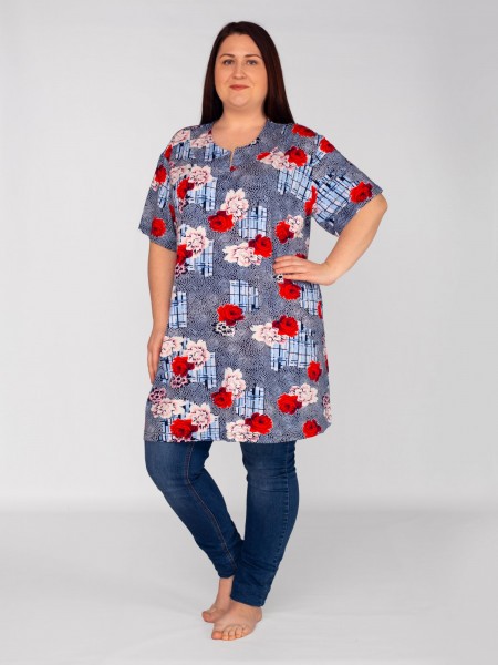 Туника женская вискоза Аксинья роза красная