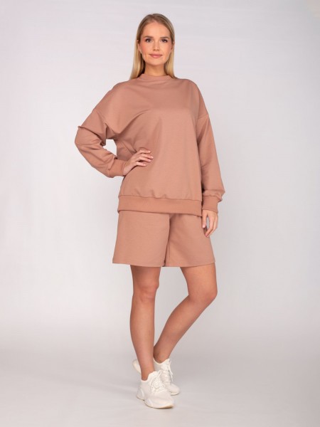 Костюм женский футер 2-х нитка Скай кофе