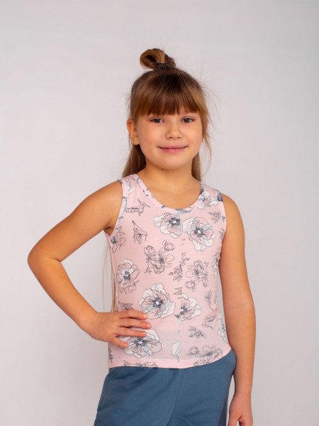 Майка детская кулирка Цветы ассорти