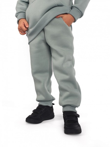 Брюки детские футер начёс 3-х нитка пенье Бейби стайл шалфей