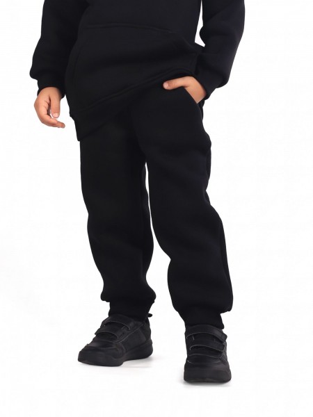 Брюки детские футер начёс 3-х нитка пенье Бейби стайл черный