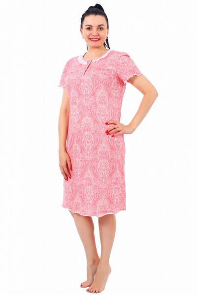 Ночная сорочка женская кулирка Моника коралл