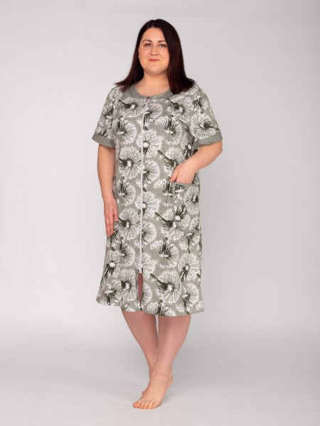 Халат женский кулирка Елена зелень