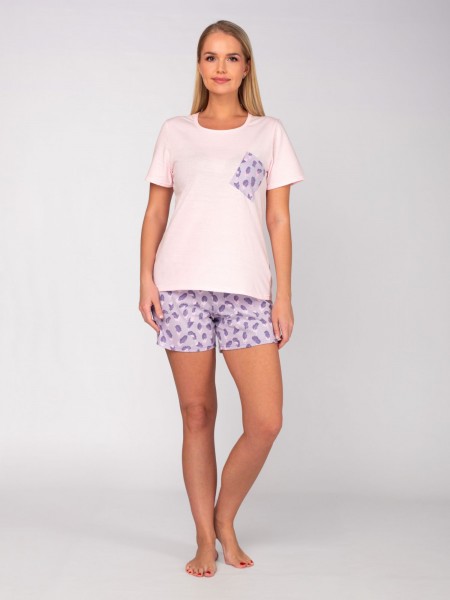 Костюм женский кулирка с шортами Лайт розовый