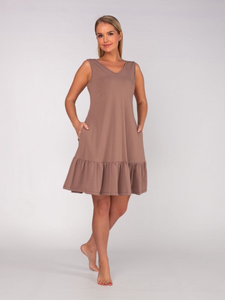 Сарафан женский кулирка с лайкрой Скарлет С ДЕФЕКТОМ Кофе, р.48