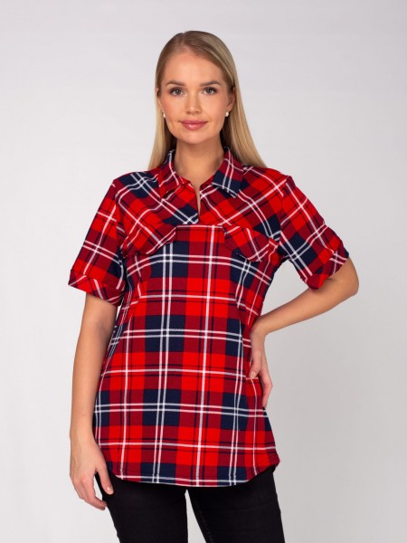 Туника женская кулирка Фэшн красный