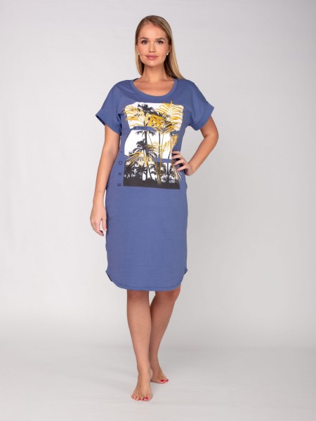 Туника женская кулирка Таити индиго