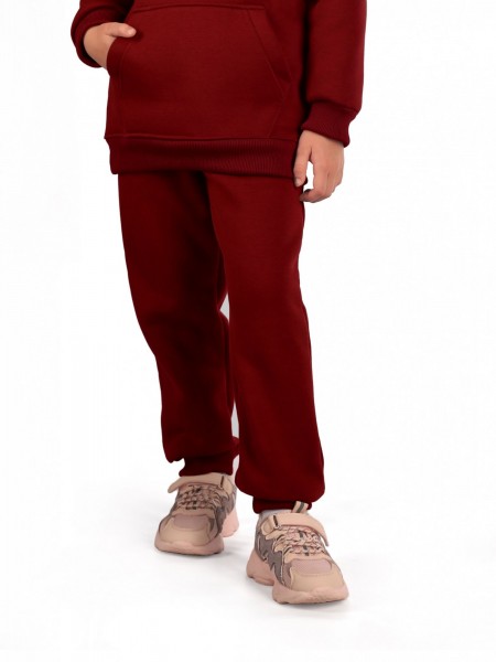 Брюки детские футер начёс 3-х нитка пенье Бейби стайл бордо