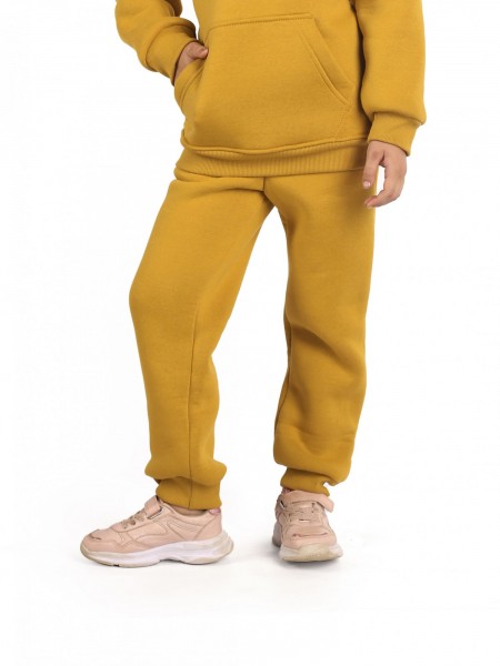 Брюки детские футер начёс 3-х нитка пенье Бейби стайл горчица