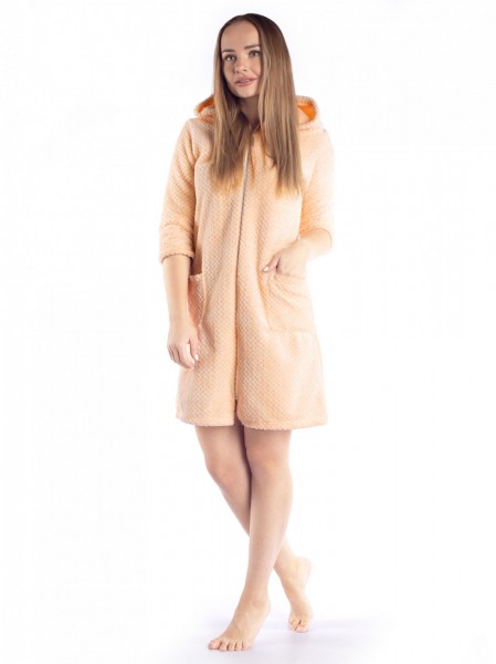Халат женский велсофт Нежность персик