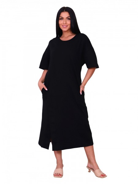 Платье женское кулирка с лайкрой Стелла черный