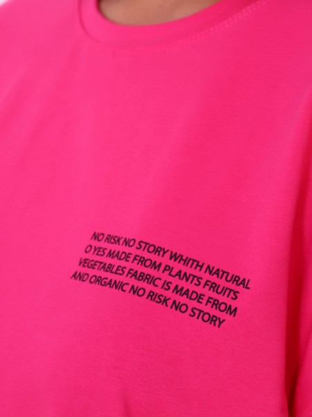 Туника женская кулирка с лайкрой Оверсайз фуксия