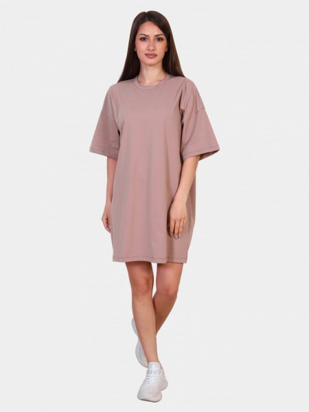 Платье оверсайз женское кулирка с лайкрой Кэти кофе