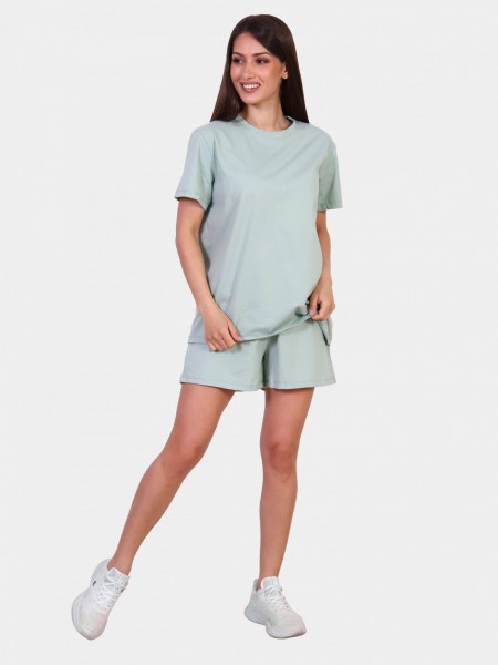 Костюм женский кулирка с шортами Флай шалфей
