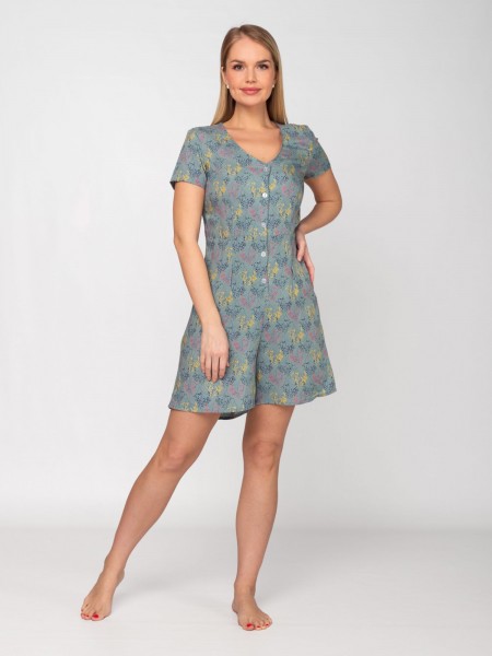 Комбинезон женский штапель Аделина ветка шалфей