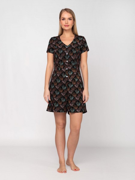 Комбинезон женский штапель Аделина ветка шоколад