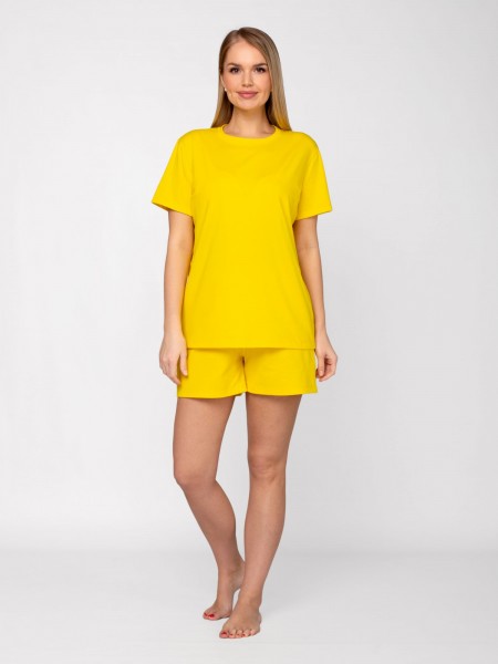 Костюм женский кулирка с шортами Флай лимон