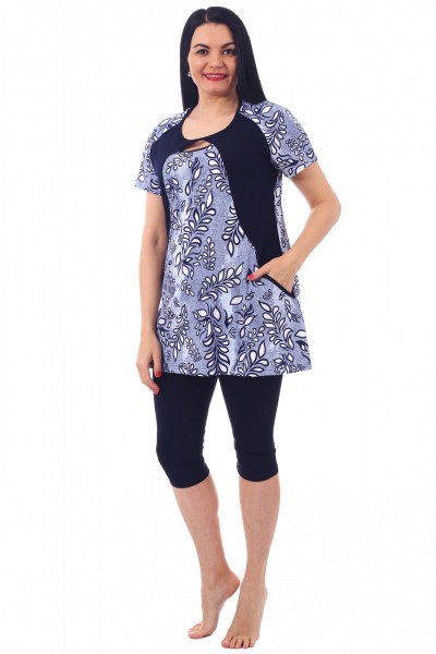 Костюм женский кулирка с бриджами Росинка