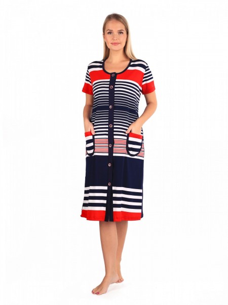 Халат женский интерлок на пуговицах Сандра