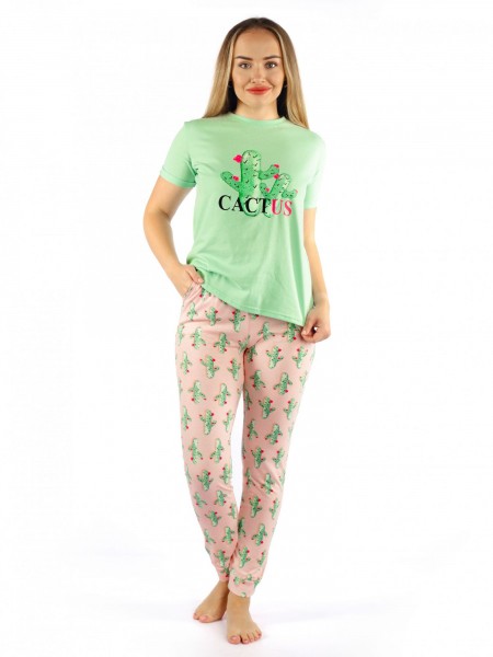Костюм женский кулирка с брюками Смак Кактус