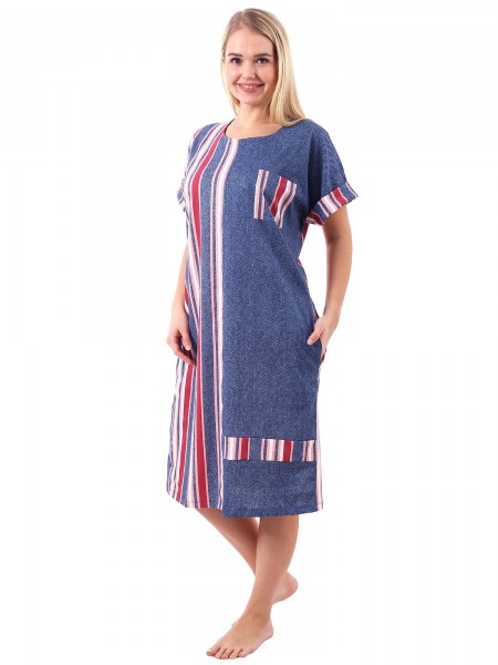 Платье женское кулирка Авангард полоса розовая