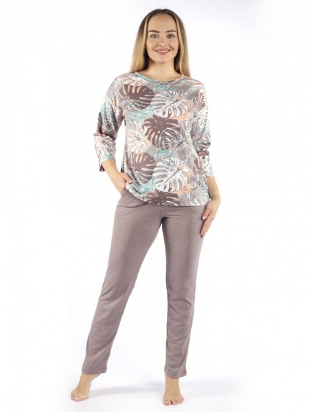 Костюм женский кулирка с брюками Папоротник