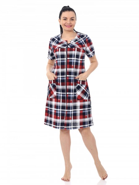 Халат женский кулирка на молнии Эмили