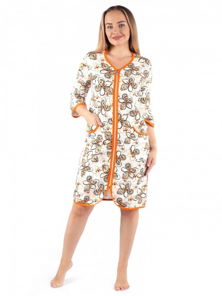 Халат женский капитоний на молнии Патриция оранж